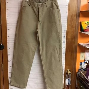 Lee women's khaki color pants with light colored stripe  10 medium